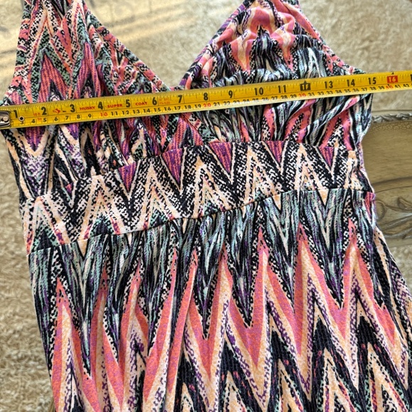 Loveappella Women's Multicolor Chevron Print Maxi Dress Size S/M Cottagecore - Picture 4 of 5